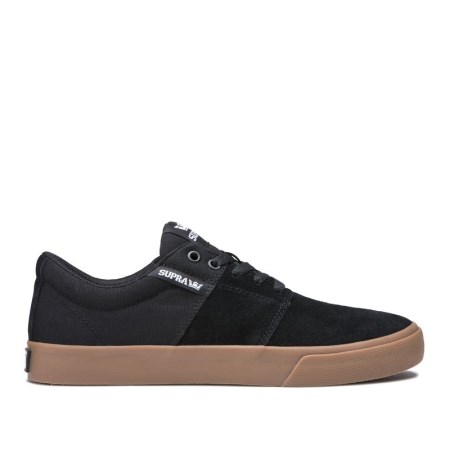 Supra Stacks II Vulc Mens Low Tops Shoes Black UK 26VDT